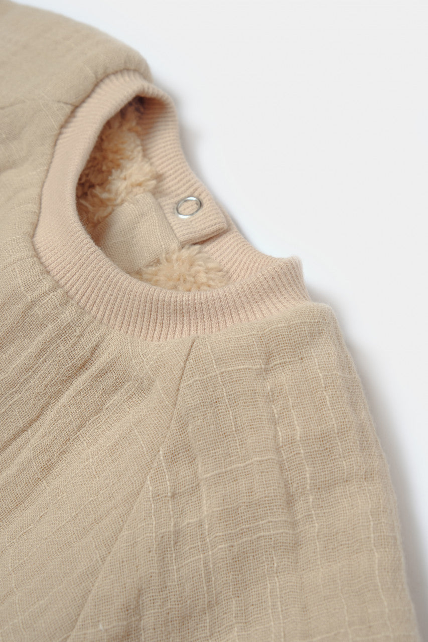 Set bluza cu buzunar si pantaloni Ursulet, Winter muselin, 100% bumbac dublat - , BabyCosy